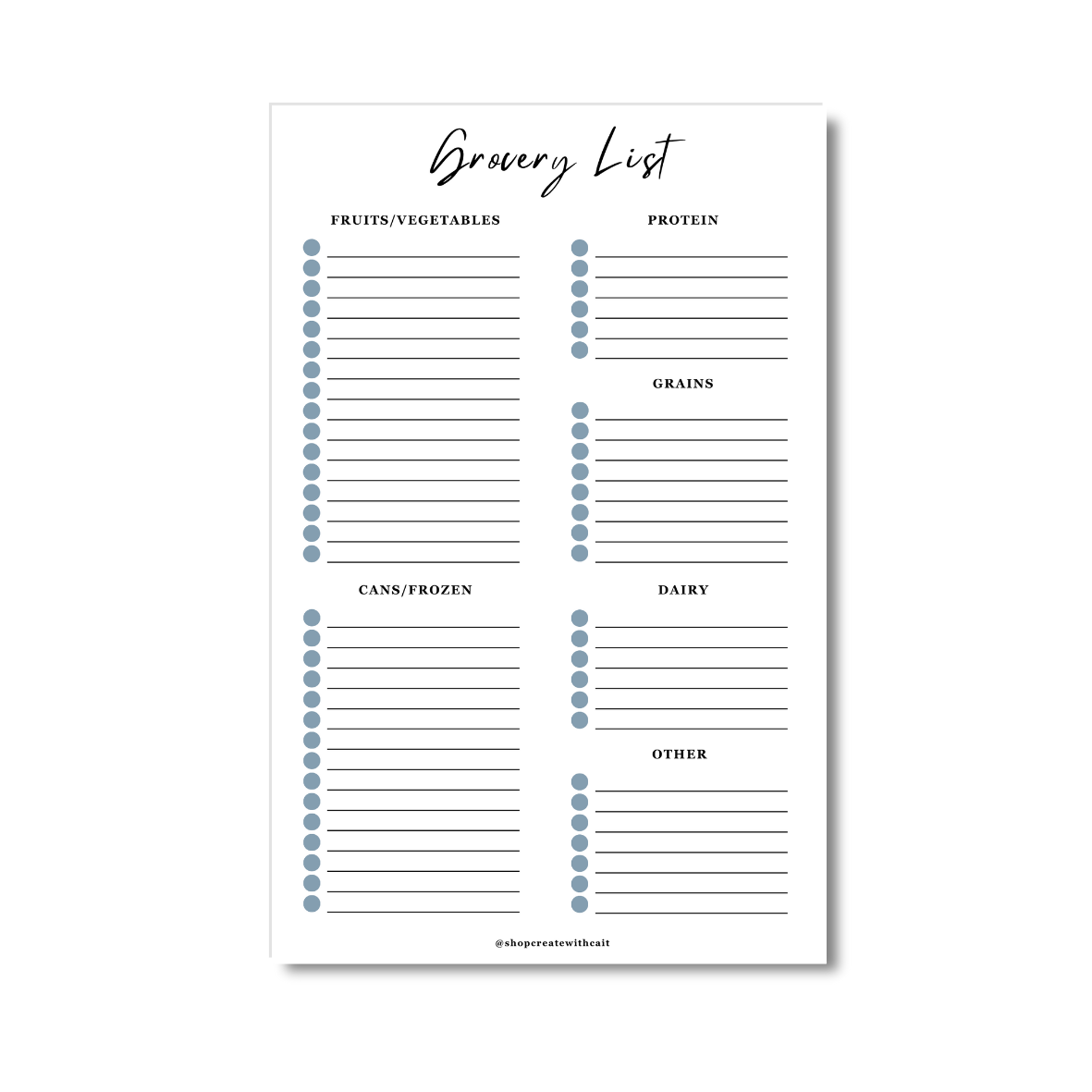 Grocery List Simple Planner - 5.5" x 8.5"
