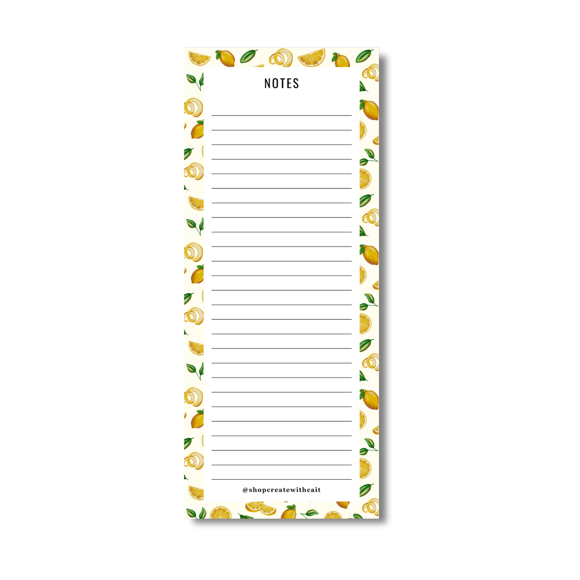 Zesty Lemon Notepad - 3.5" x 8.5"