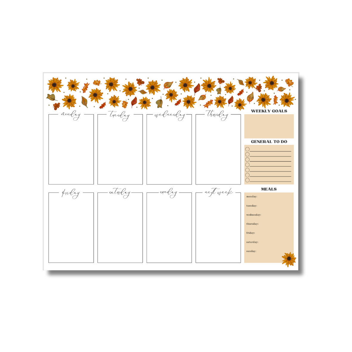 Fall Weekly Planner Notepad - 8.5" x 11"