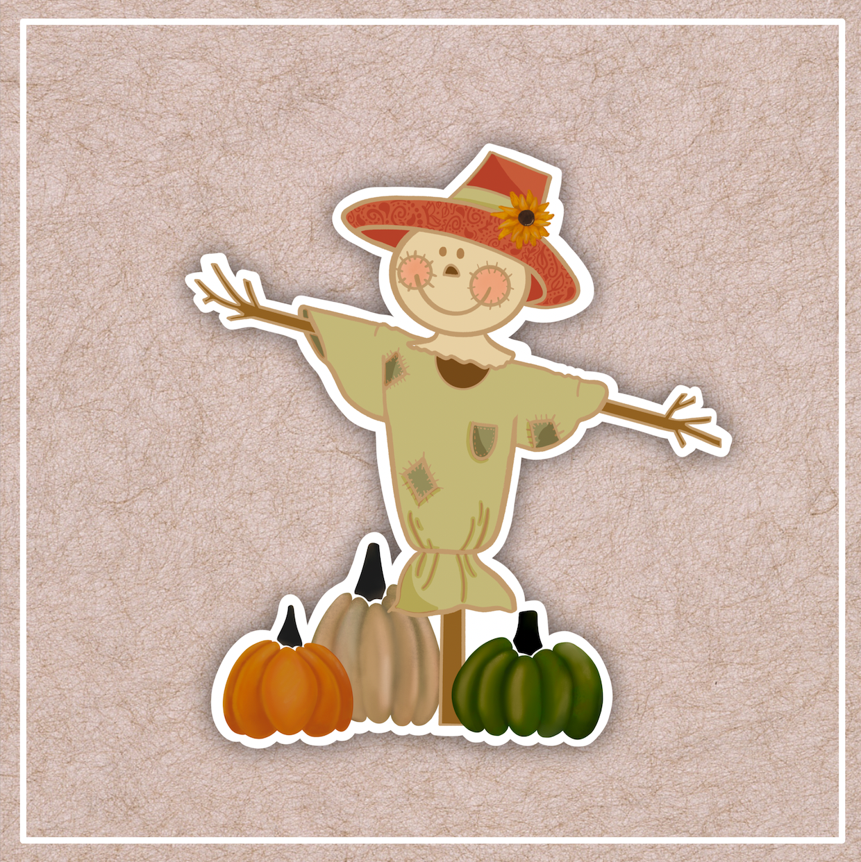 Fall Scarecrow Vinyl Sticker