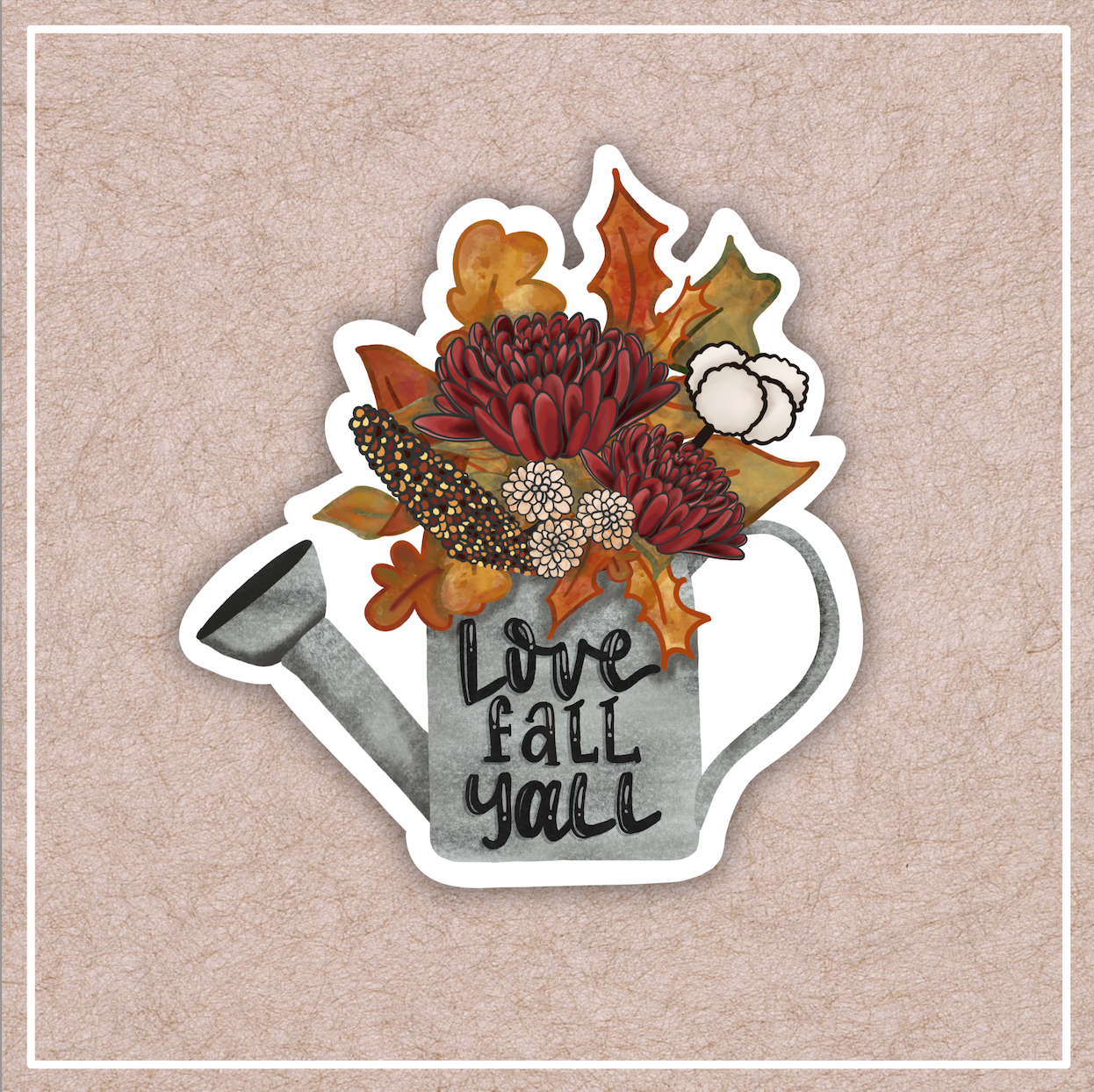 Fall Watering Can Vinyl Sticker