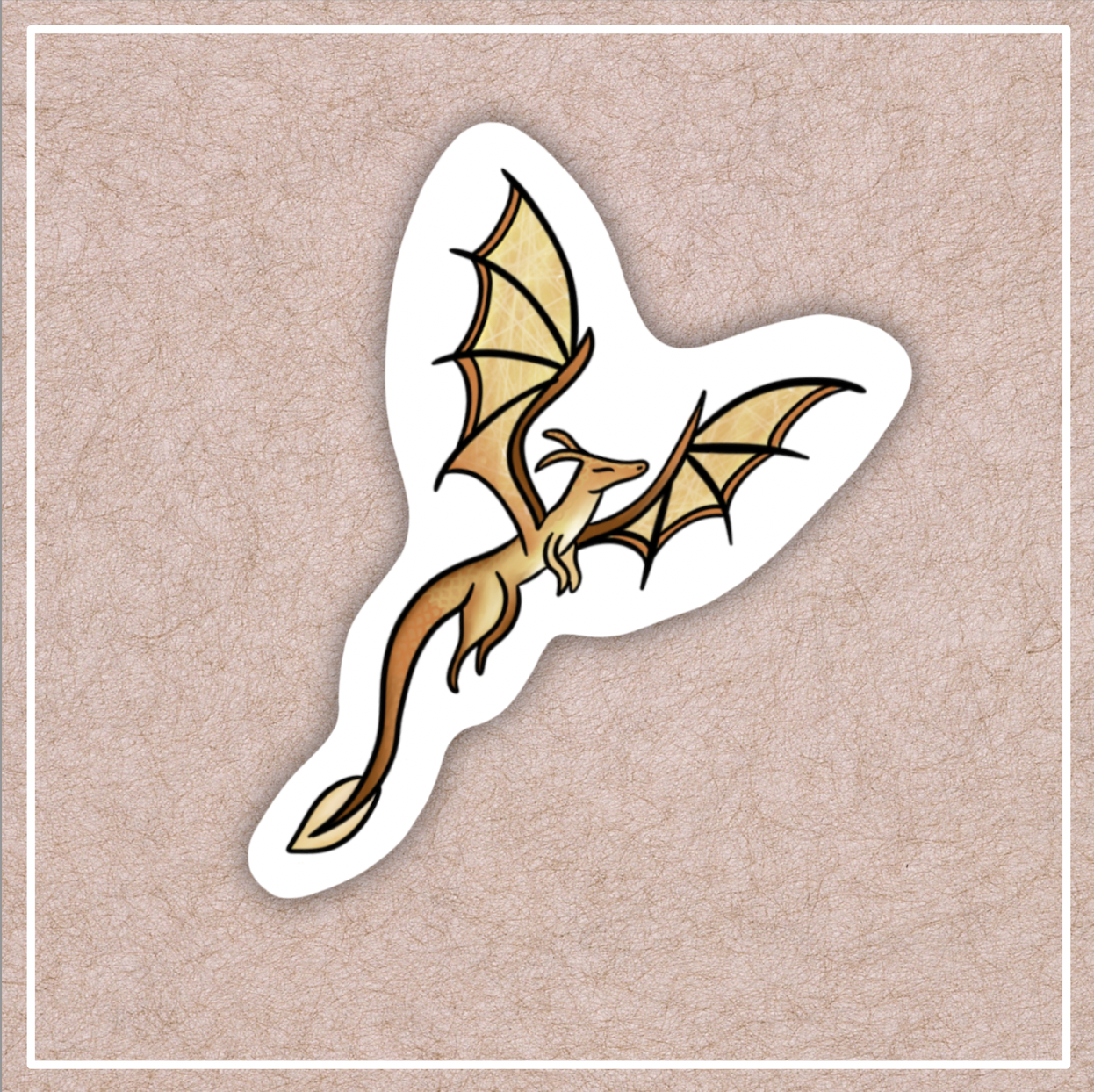 Gold Dragon Vinyl Sticker