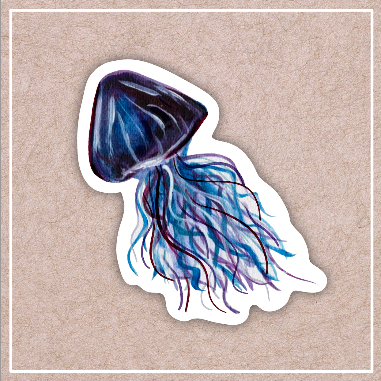 Purple Jellyfish Vinyl Sticker