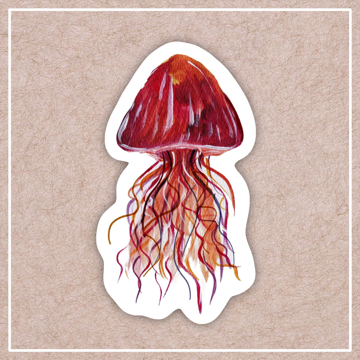 Pink Jellyfish Vinyl Sticker