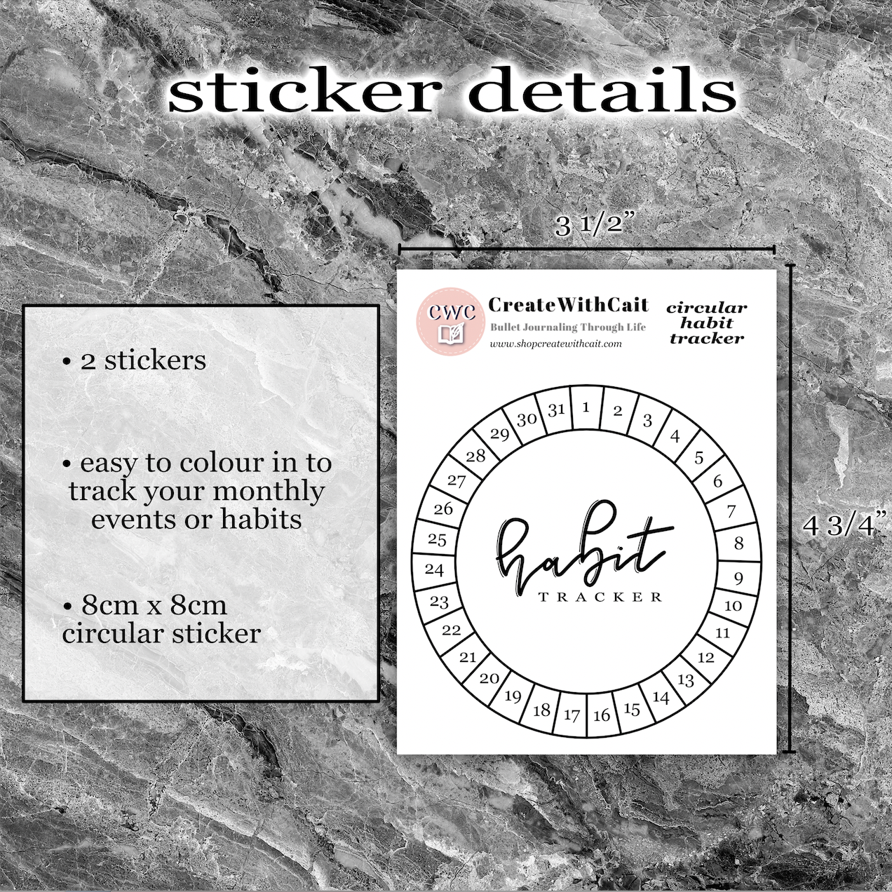Circular Monthly Habit Tracker