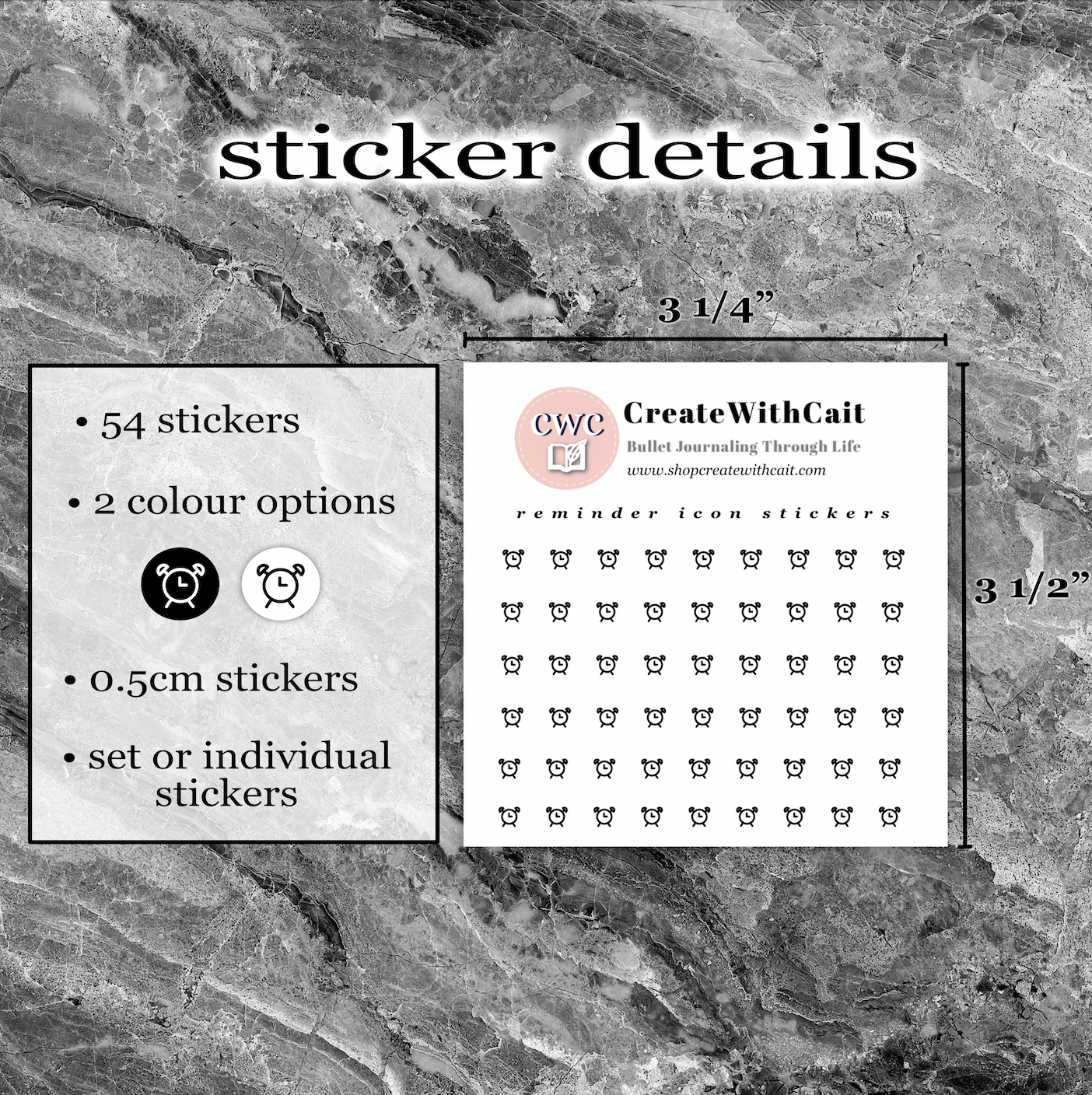 Reminder Mini Icon Stickers