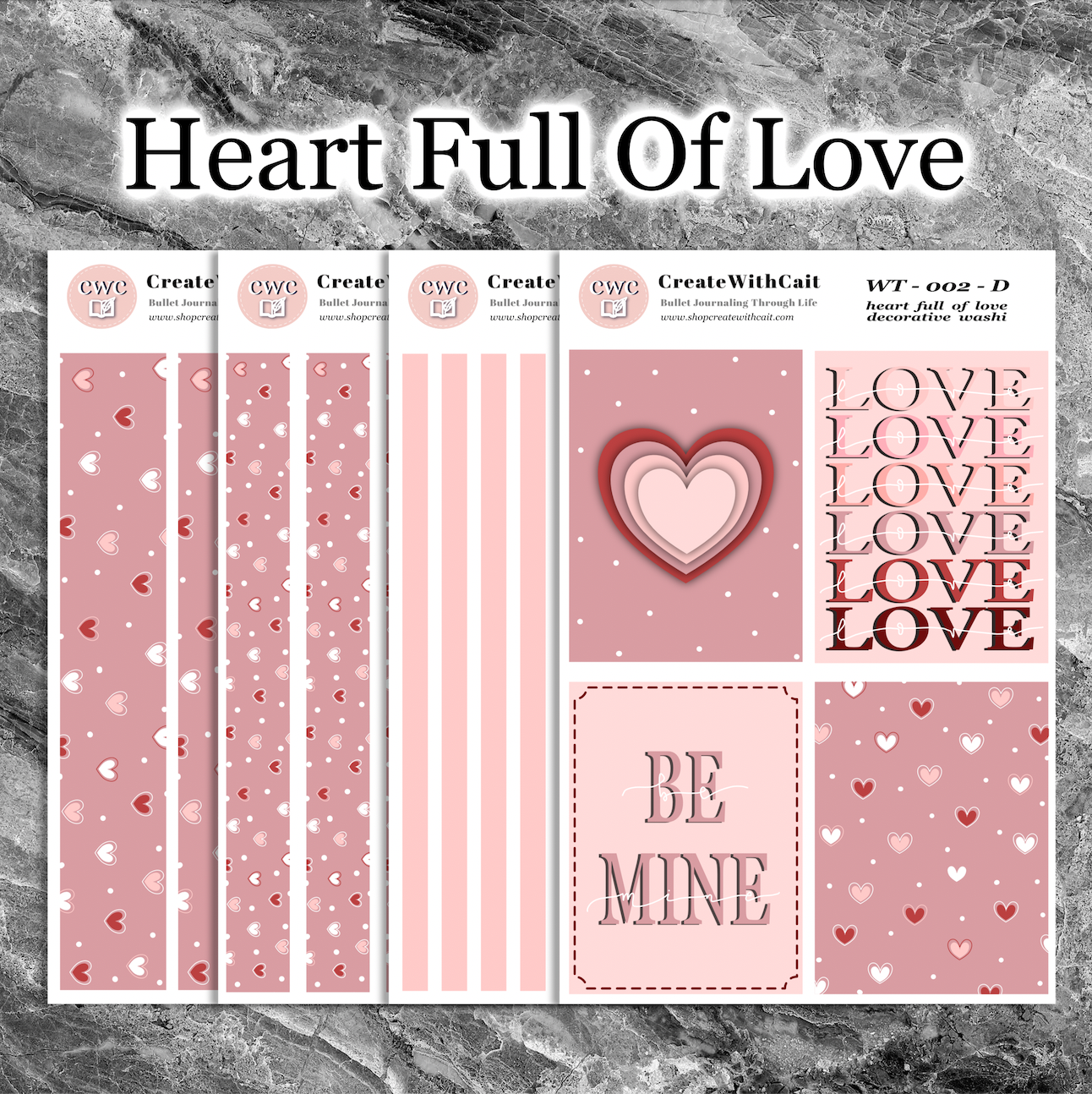 Cute Heart Washi Tape – Honey Bunch Lettering