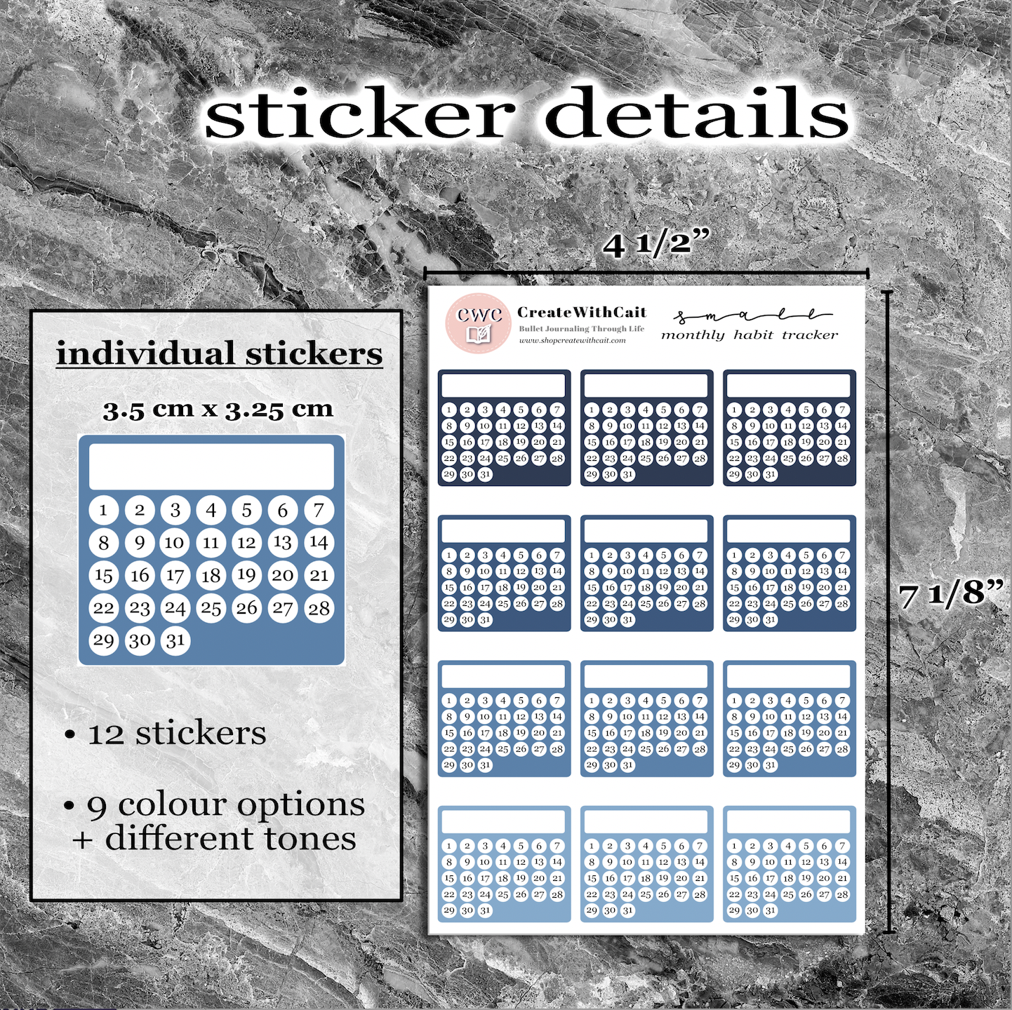 Small Monthly Habit Trackers