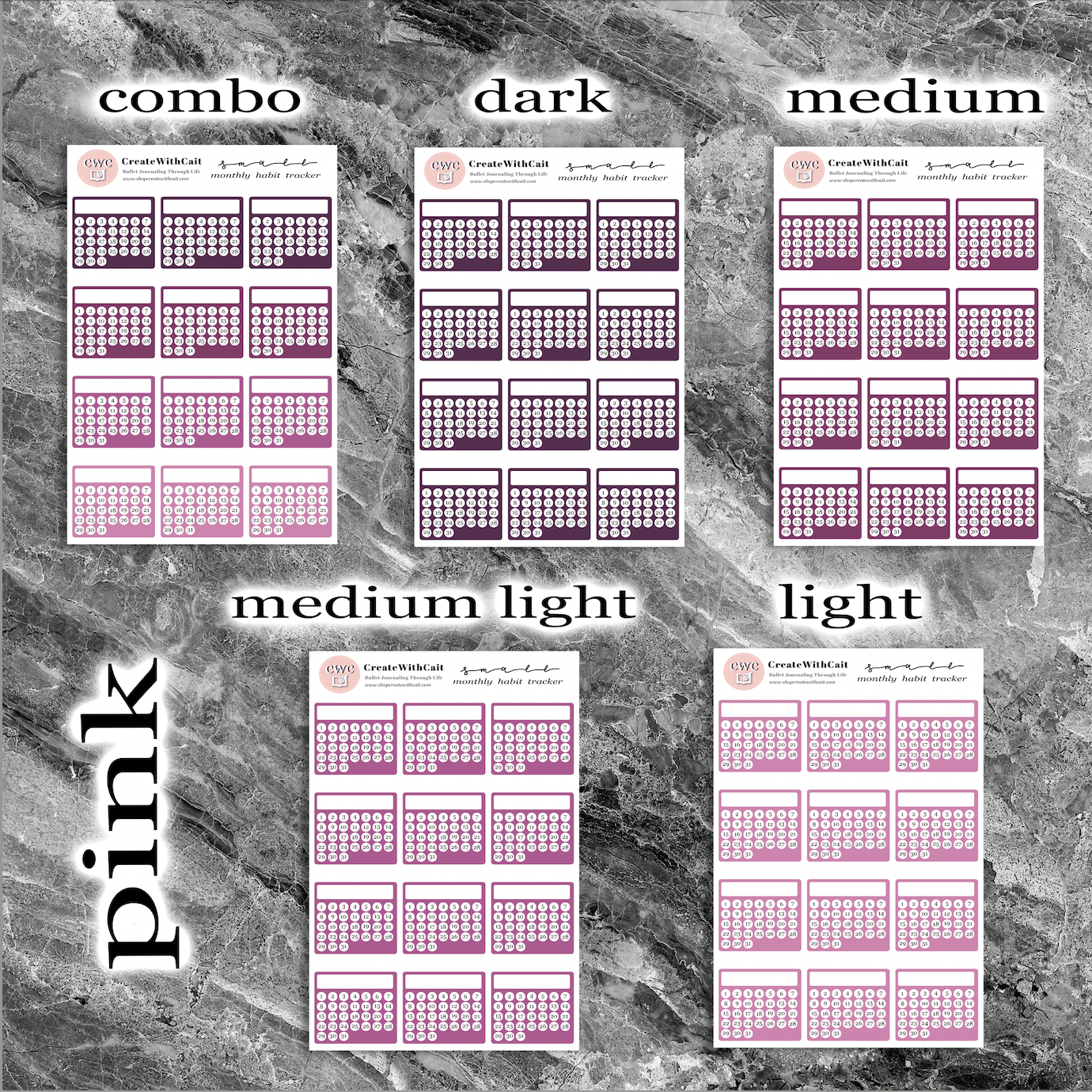 Small Monthly Habit Trackers