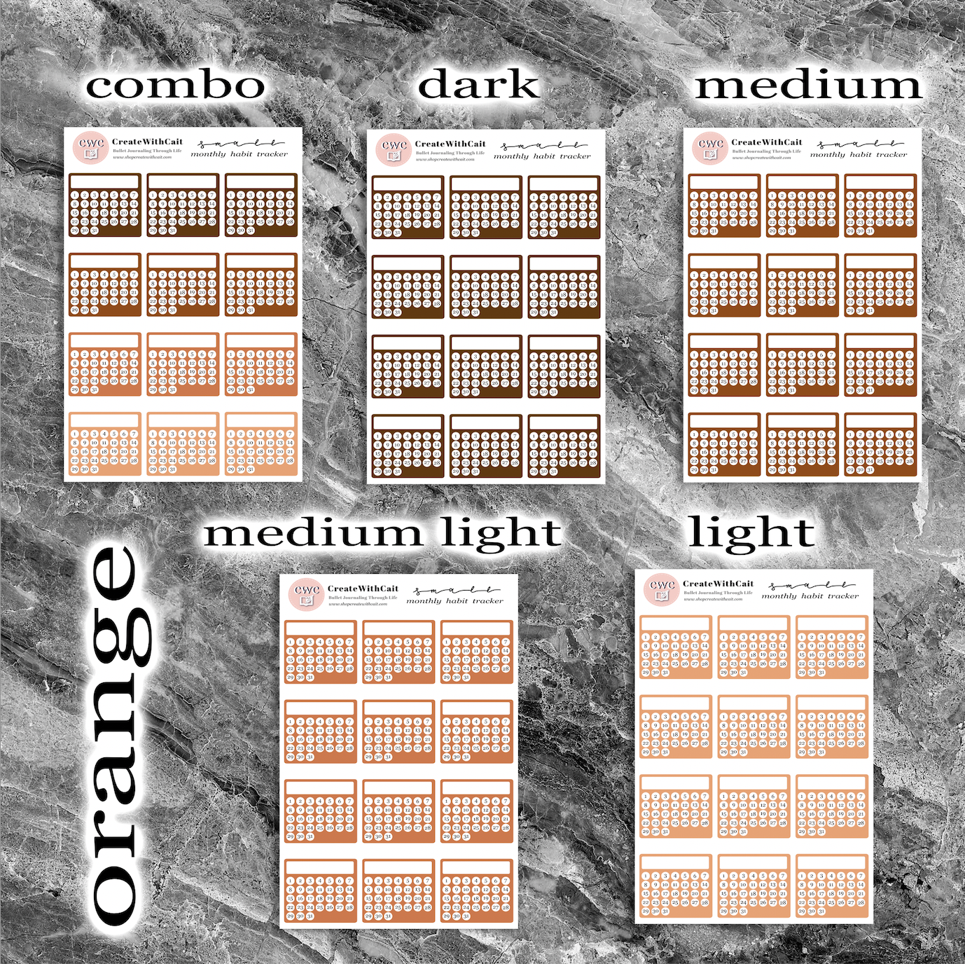 Small Monthly Habit Trackers