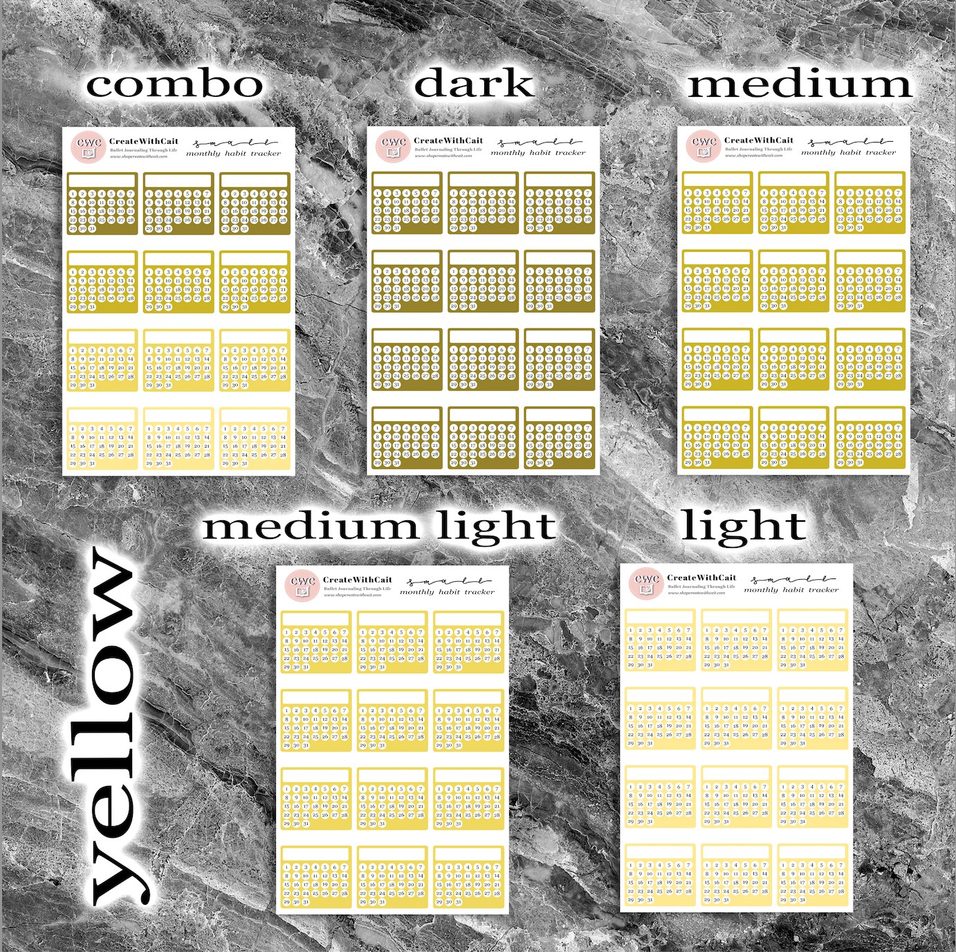 Small Monthly Habit Trackers