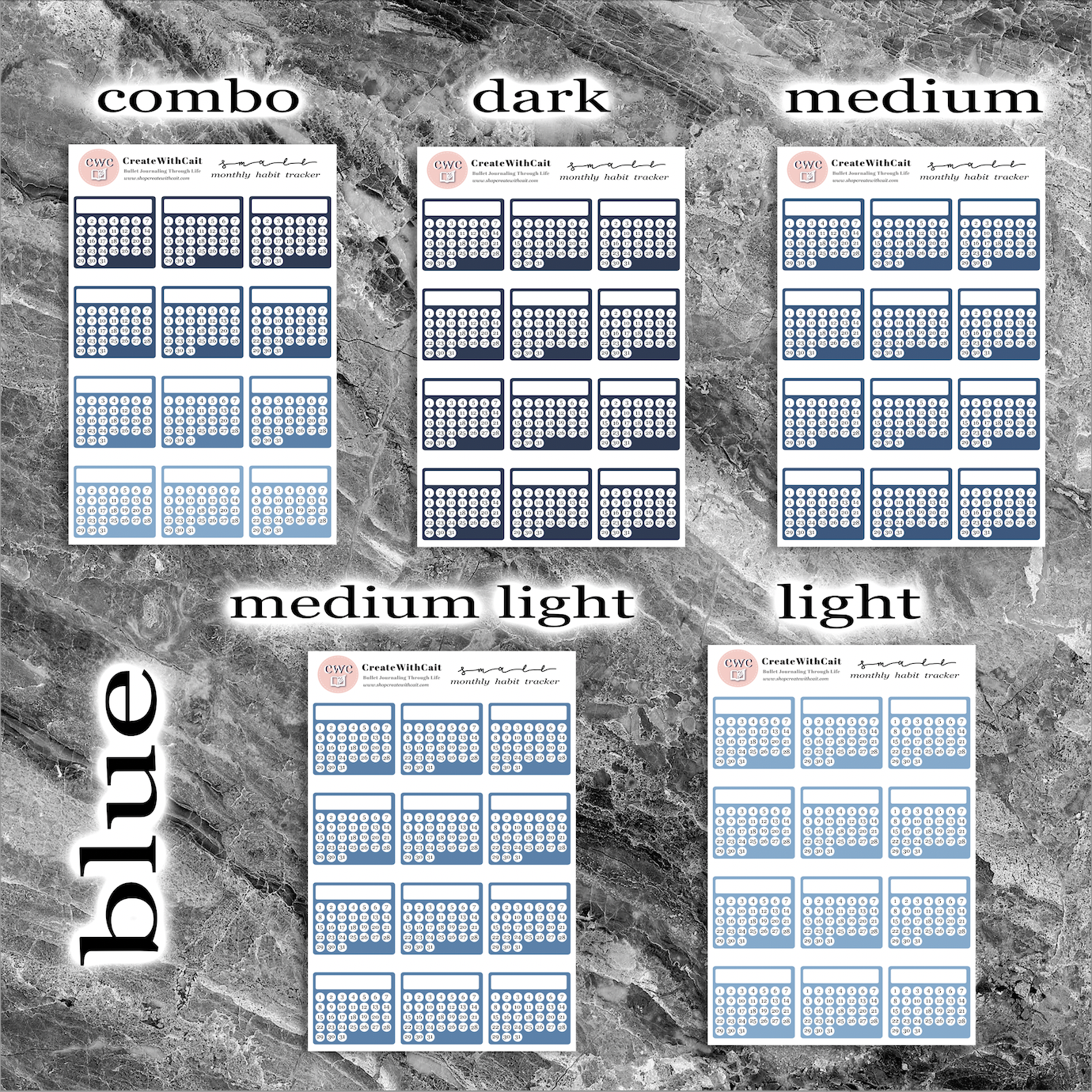 Small Monthly Habit Trackers