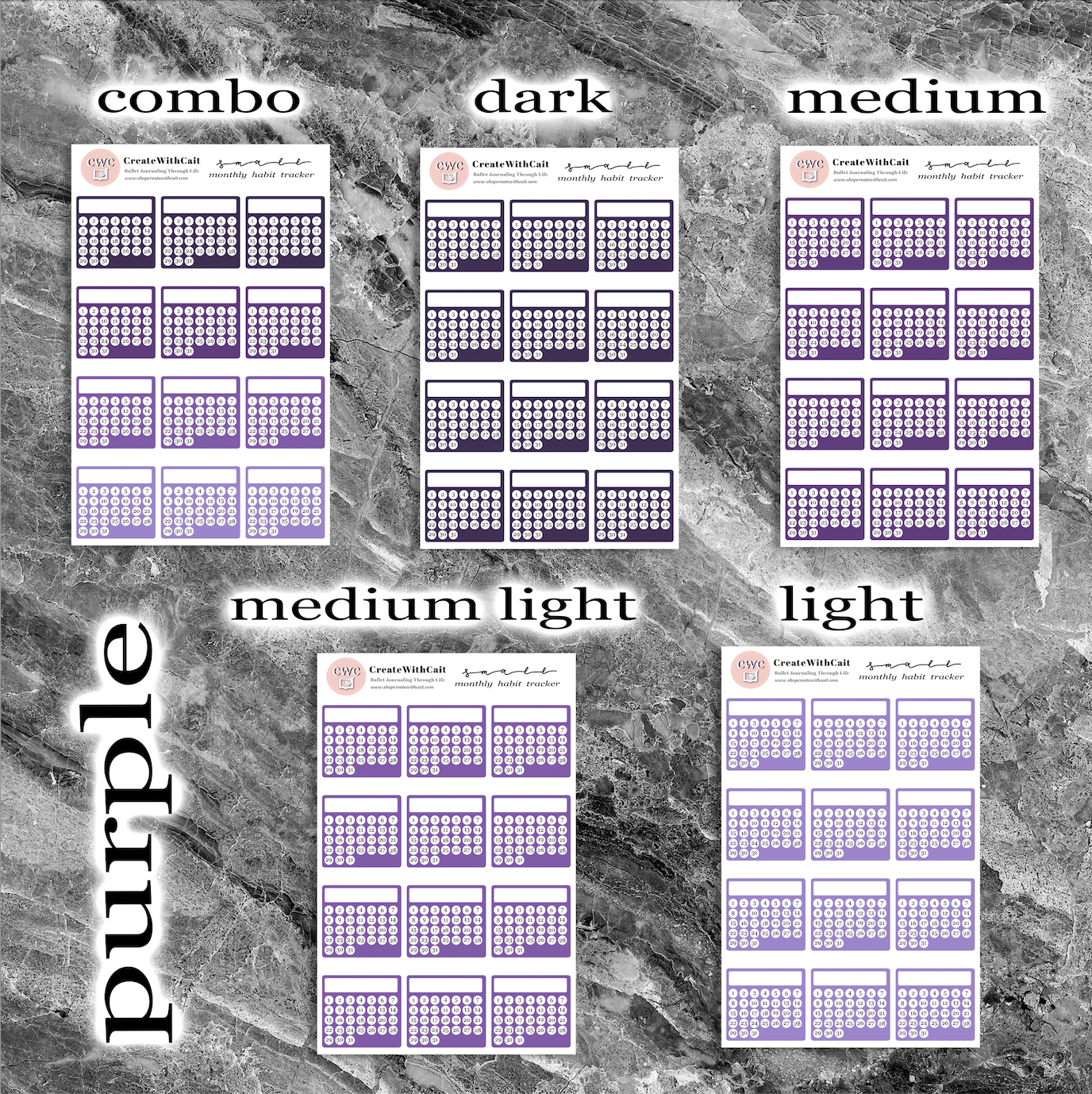 Small Monthly Habit Trackers