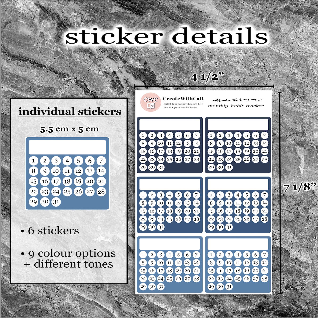 Medium Monthly Habit Trackers