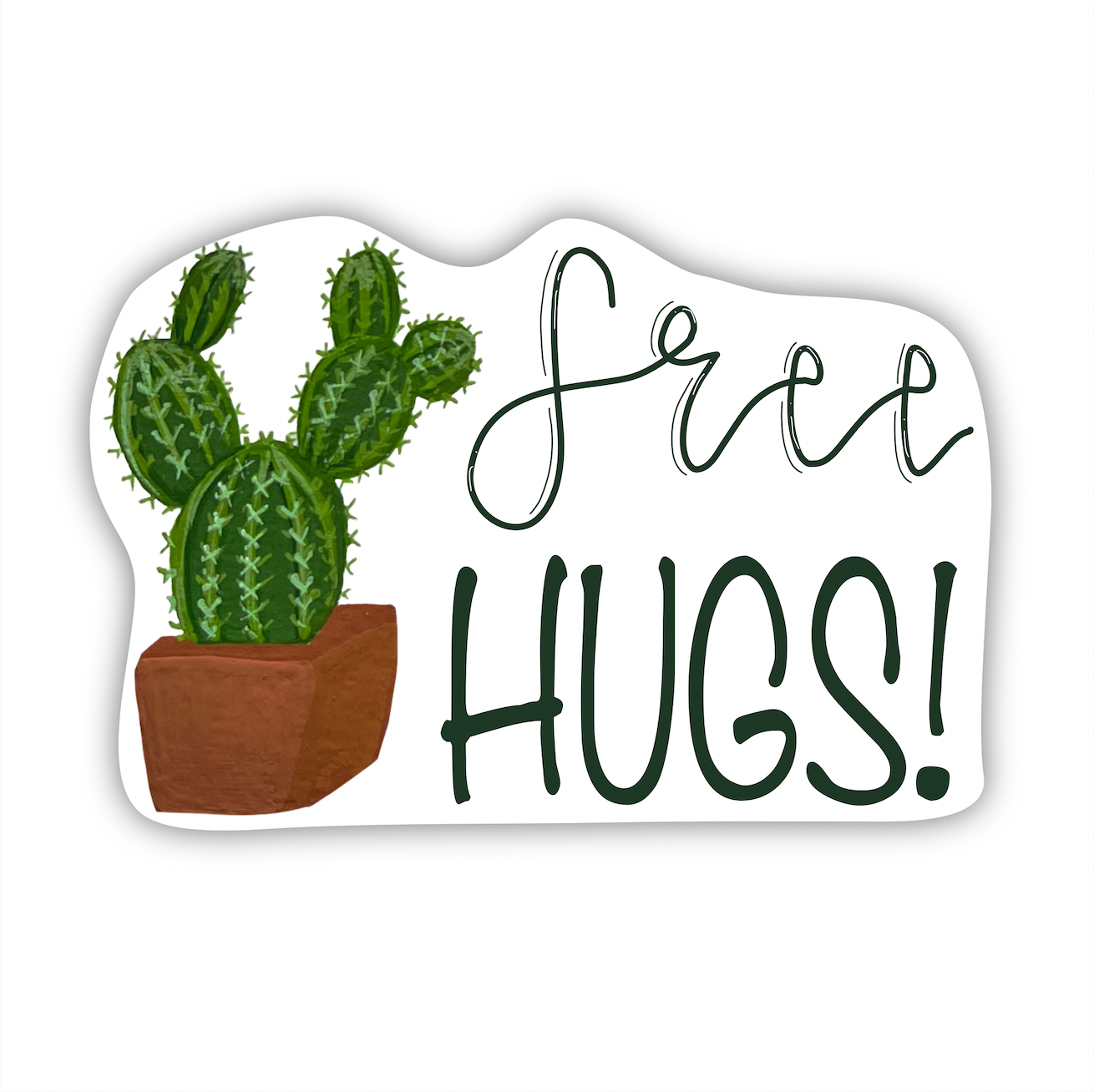 Cactus "Free Hugs" Sticker