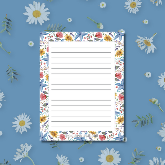 Spring Into Florals Notepad - 4.25" x 5.5"