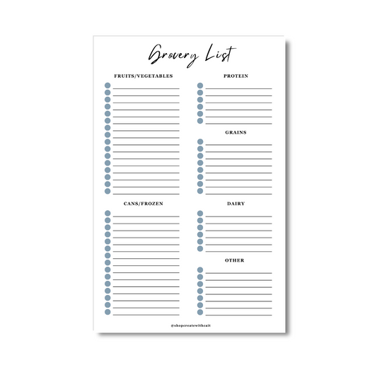 Grocery List Simple Planner - 5.5" x 8.5"