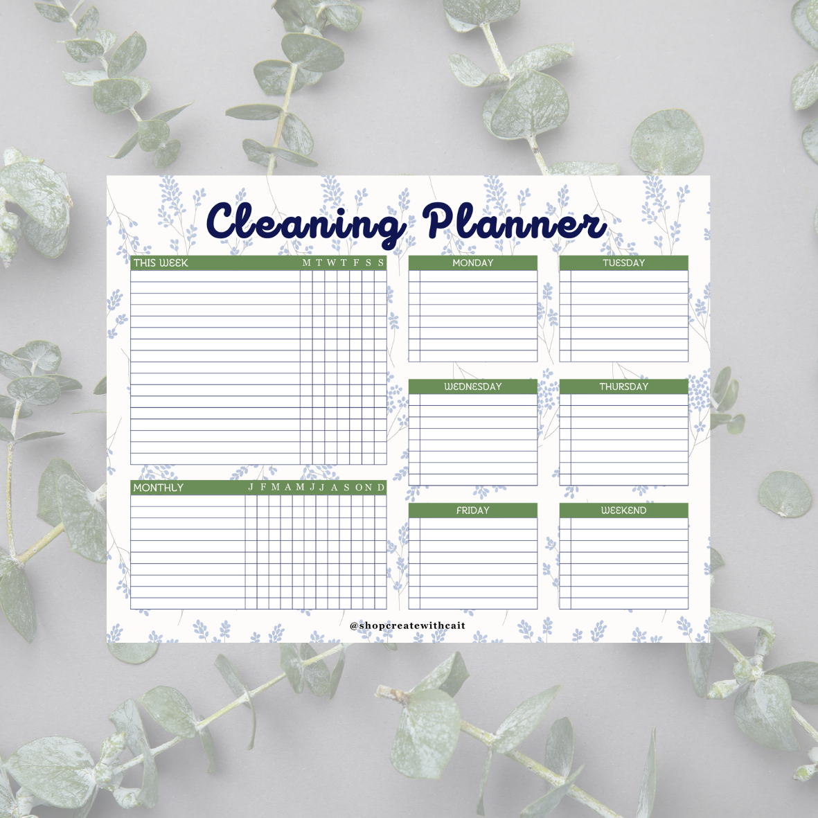 Cleaning Planner Template