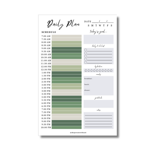 Green Neutral Daily Planner - 5.5" x 8.5"