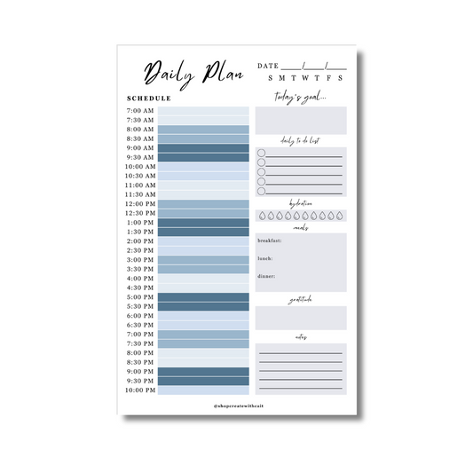 Blue Neutral Daily Planner - 5.5" x 8.5"