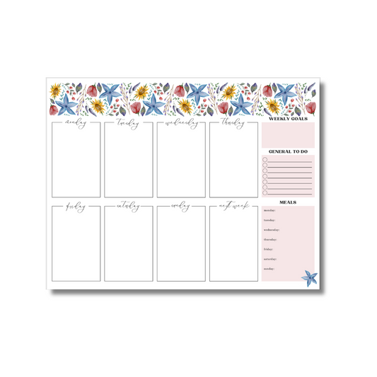 Floral Weekly Planner Notepad - 8.5" x 11"
