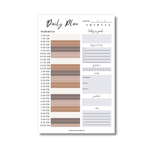 Neutral Daily Planner - 5.5" x 8.5"