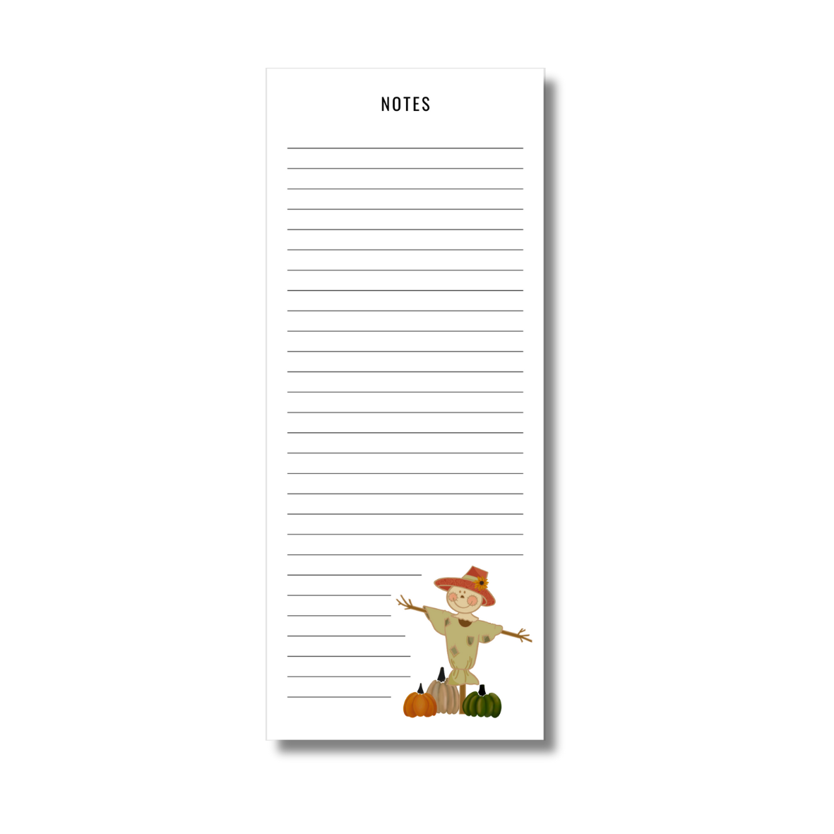 Scarecrow Pumpkins Notepad - 3.5" x 8.5"