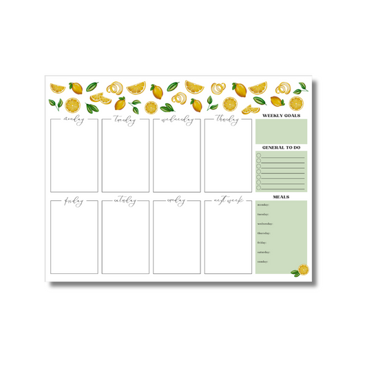 Lemon Weekly Planner Notepad - 8.5" x 11"