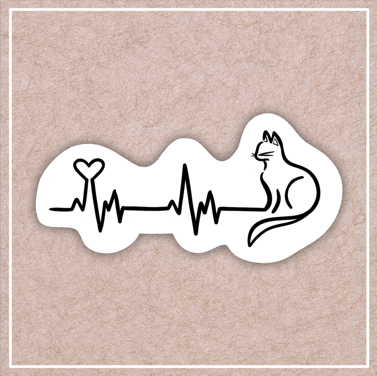 Cat Heartbeat Sticker