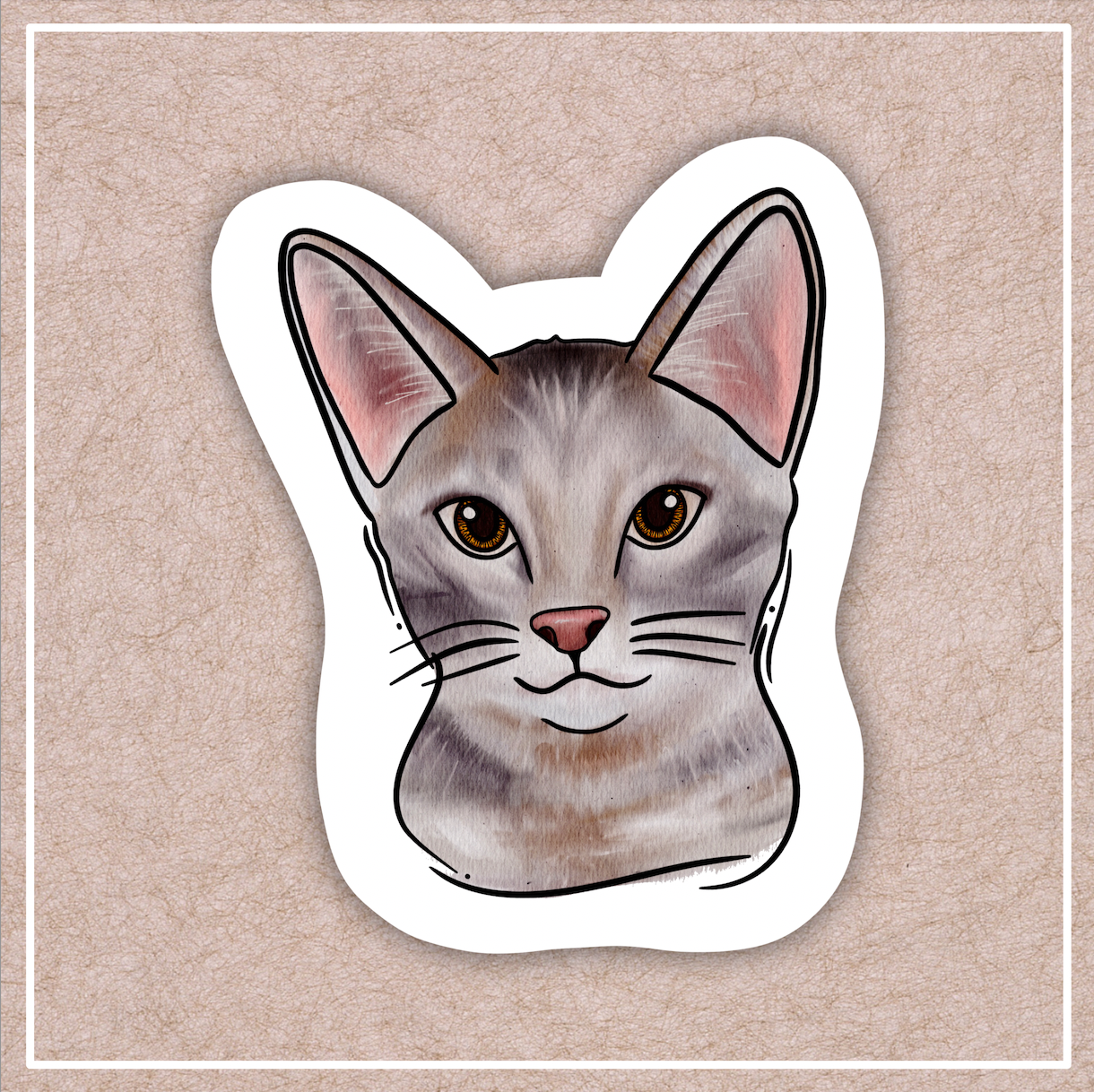 Grey Tabby Cat Sticker