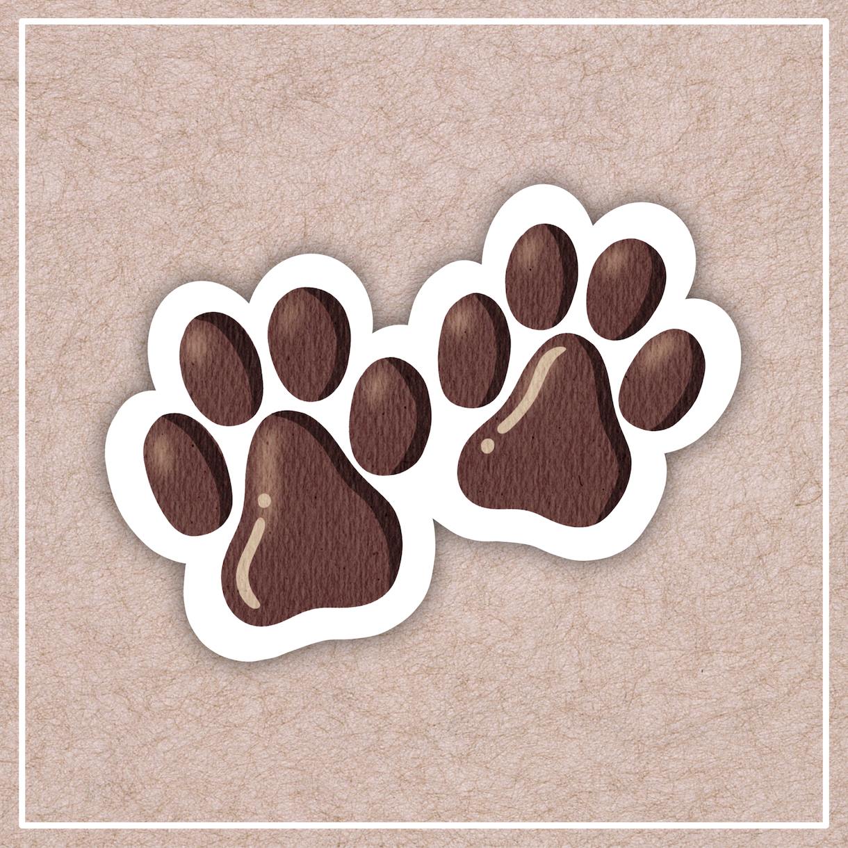 Muddy Paw Prints Sticker