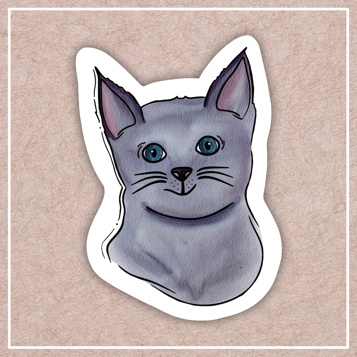 Russian Blue Cat Sticker