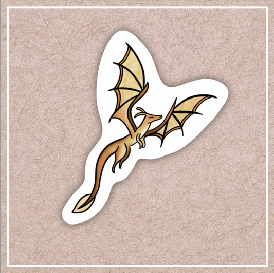 Gold Dragon Vinyl Sticker