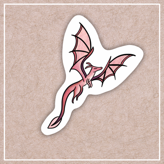 Pink Dragon Vinyl Sticker