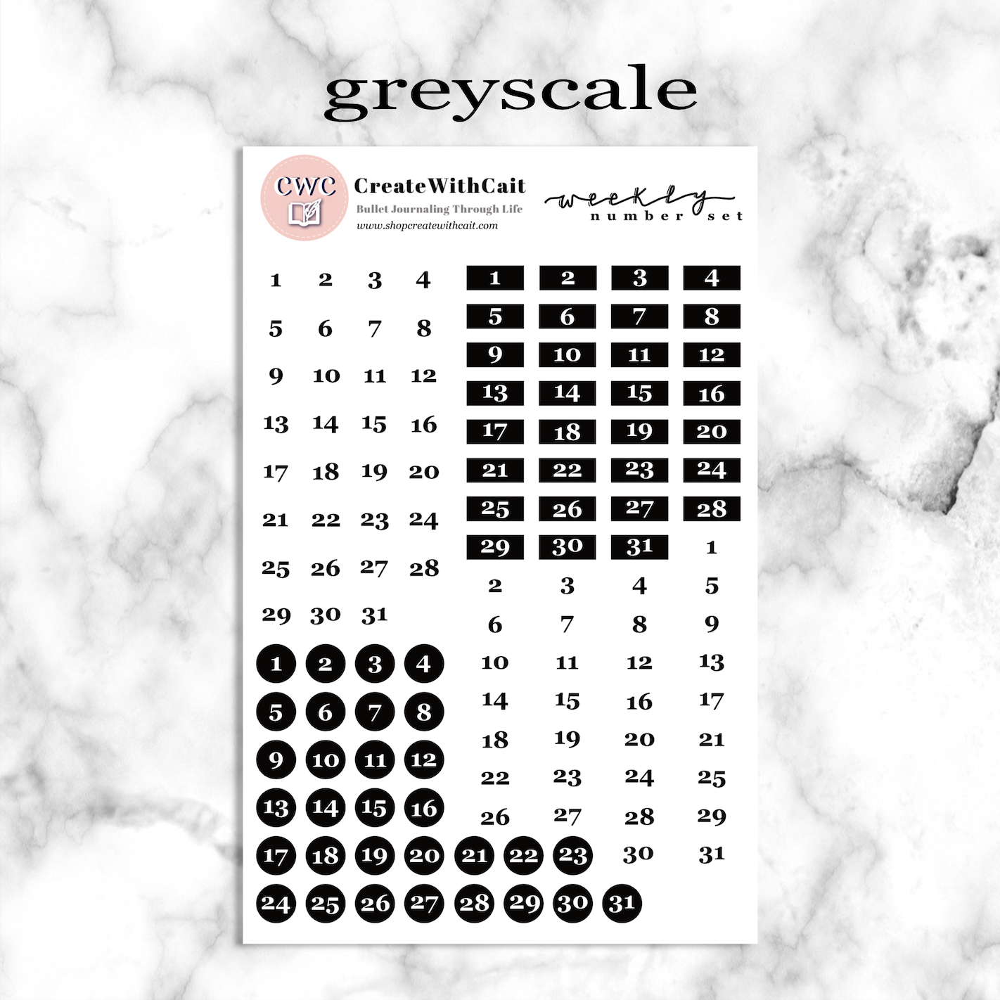 Weekly Number Set