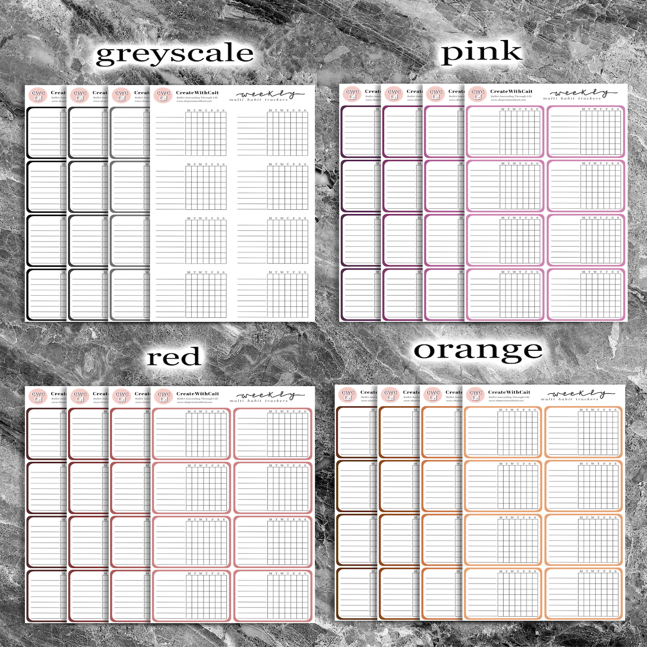 Weekly Multi Habit Trackers