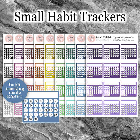 Small Monthly Habit Trackers