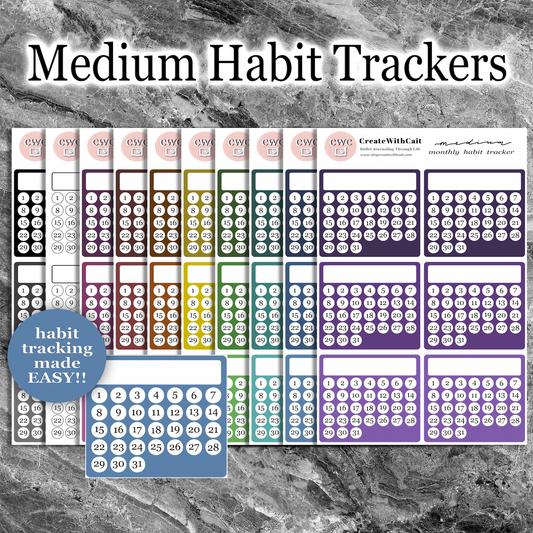 Medium Monthly Habit Trackers