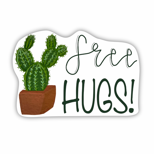 Cactus "Free Hugs" Sticker