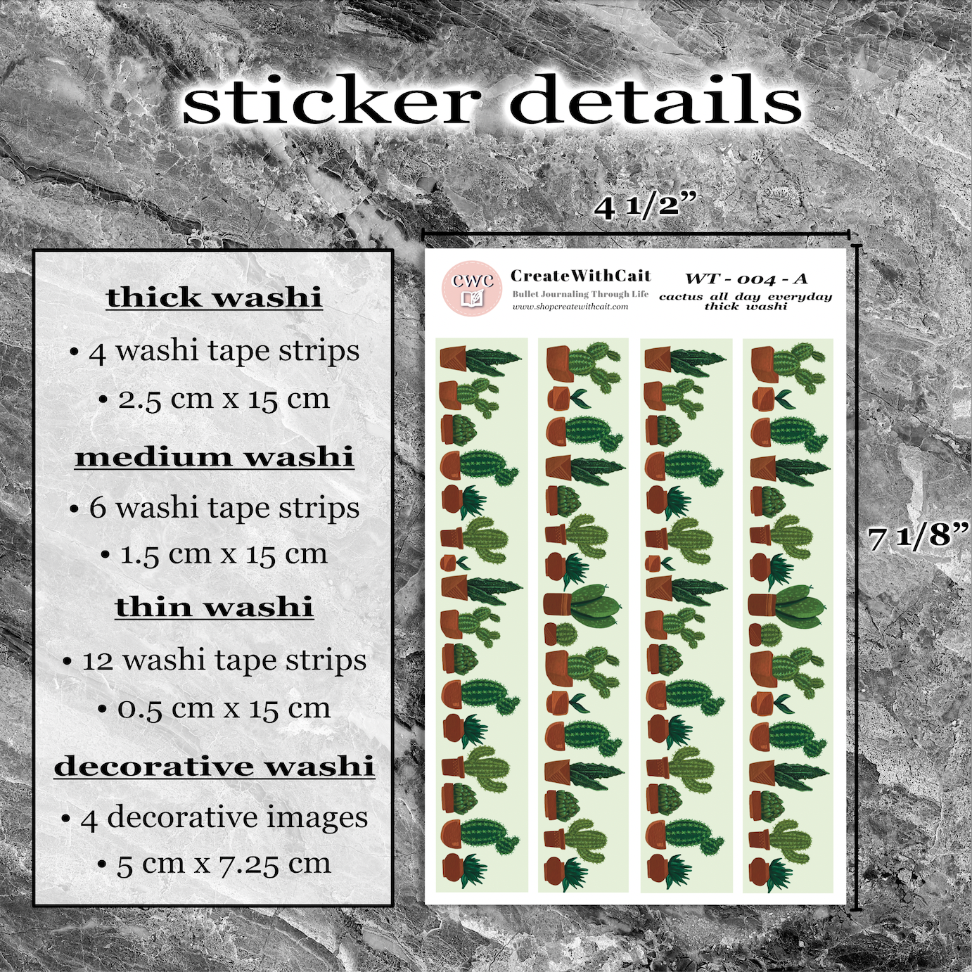 Cactus All Day Everyday Washi Tape